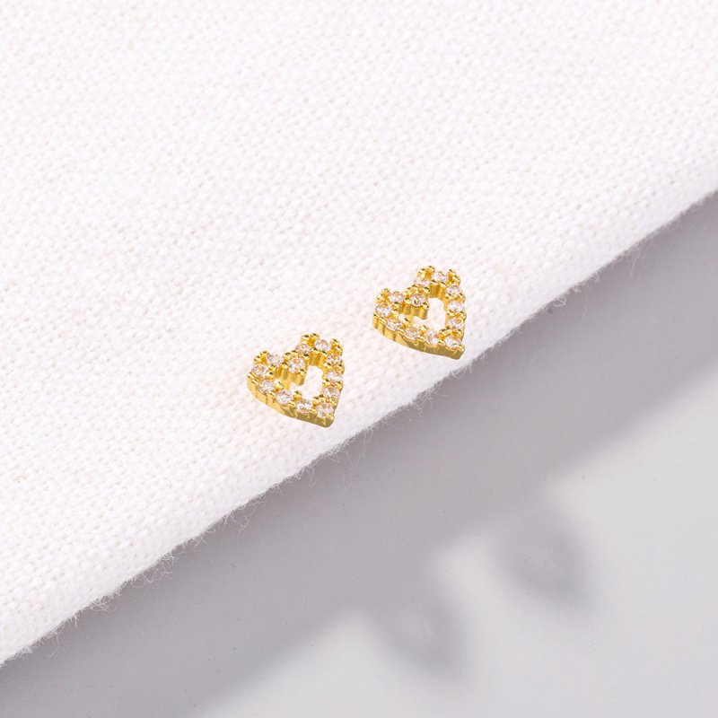 Mini Love Bowknot Zircon Stud Earrings Love Micro Diamond Daily All-match Earrings-Jewearrings