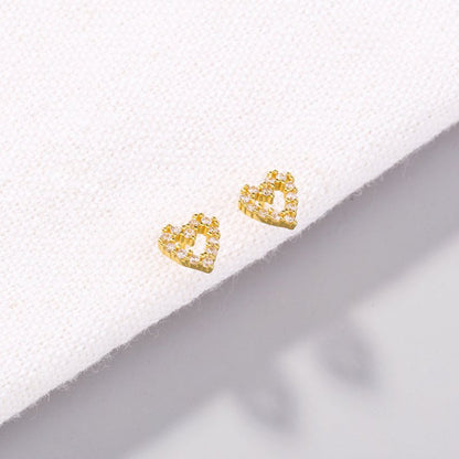 Mini Love Bowknot Zircon Stud Earrings Love Micro Diamond Daily All-match Earrings-Jewearrings