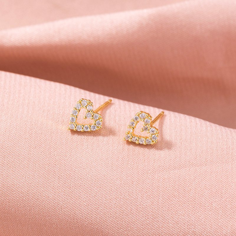 Mini Love Bowknot Zircon Stud Earrings Love Micro Diamond Daily All-match Earrings-Jewearrings