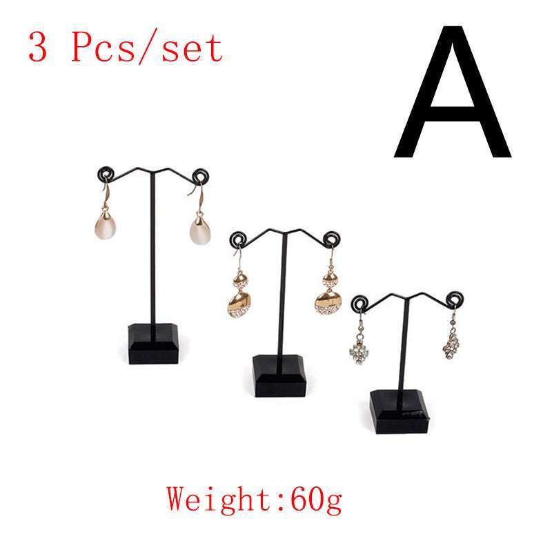 Mini Metal Earring Stand Acrylic Three-piece Earrings Earrings Display Stand Jewelry Stand-Jewearrings