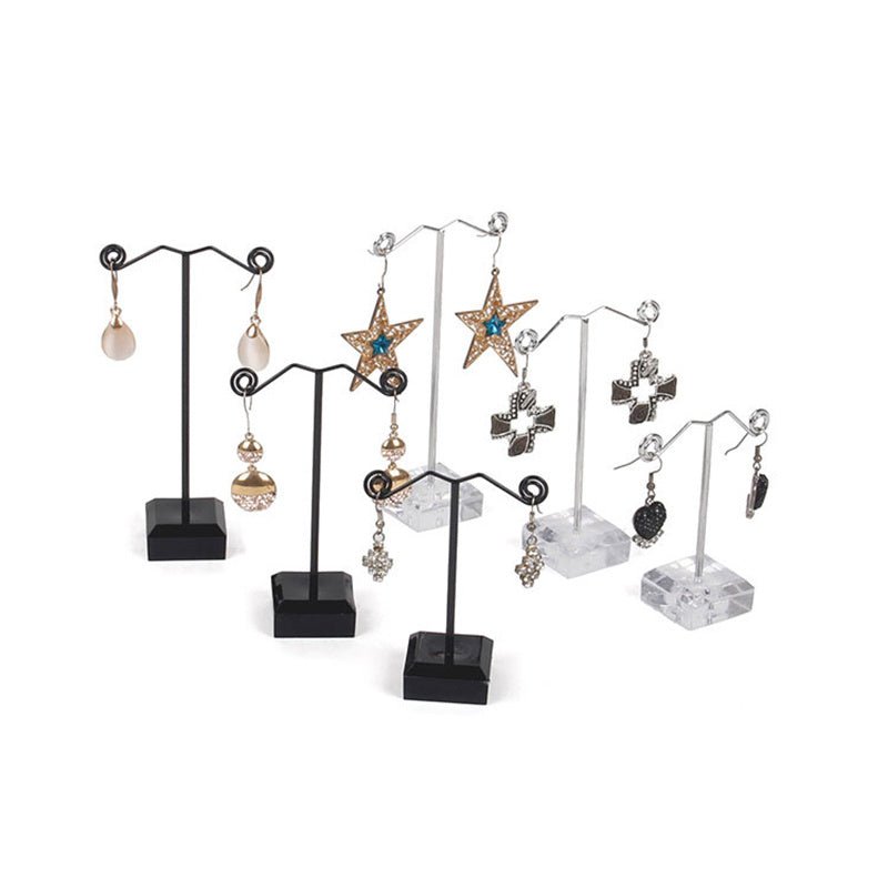 Mini Metal Earring Stand Acrylic Three-piece Earrings Earrings Display Stand Jewelry Stand-Jewearrings