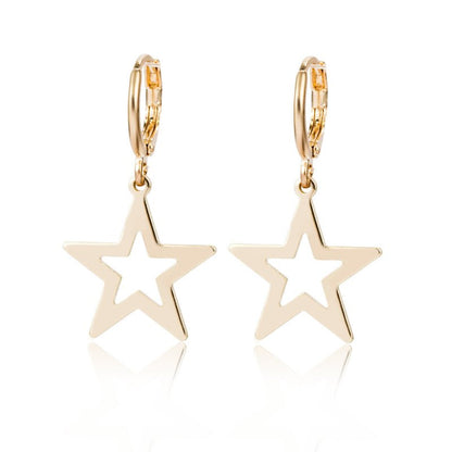 Mini Shell Rose Star Earrings-Jewearrings