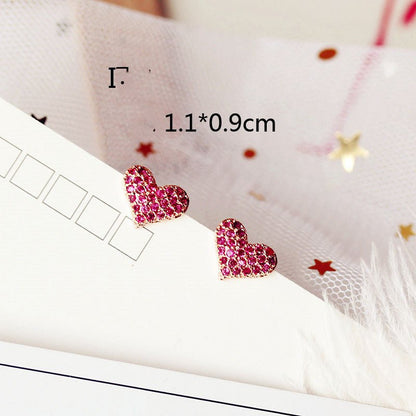 Mini Stud Earrings Flower Love Zircon-Jewearrings