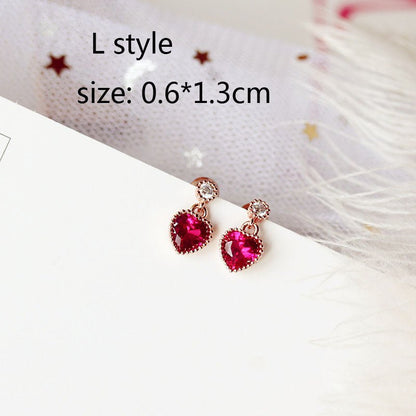 Mini Stud Earrings Flower Love Zircon-Jewearrings