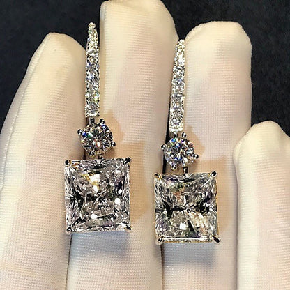 Moissanite 18k Bright Cut White Diamond Stud Earrings-Jewearrings