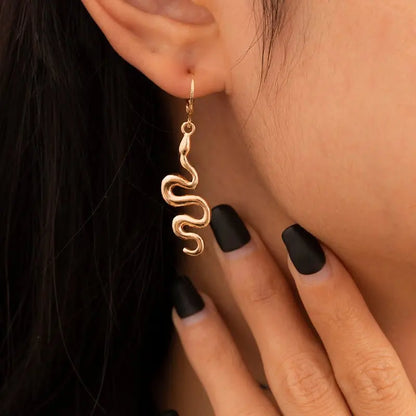 Moon Snake Tassels Diamond Earrings-Jewearrings