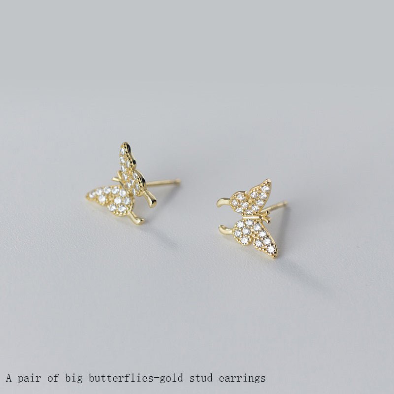 Mori Series Butterfly Female Diamond Without Pierced Ear Bone Clip Small Pierced Earrings-Jewearrings