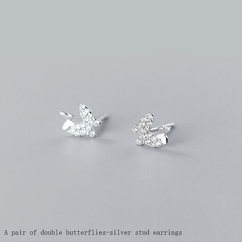 Mori Series Butterfly Female Diamond Without Pierced Ear Bone Clip Small Pierced Earrings-Jewearrings