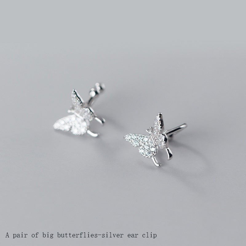 Mori Series Butterfly Female Diamond Without Pierced Ear Bone Clip Small Pierced Earrings-Jewearrings