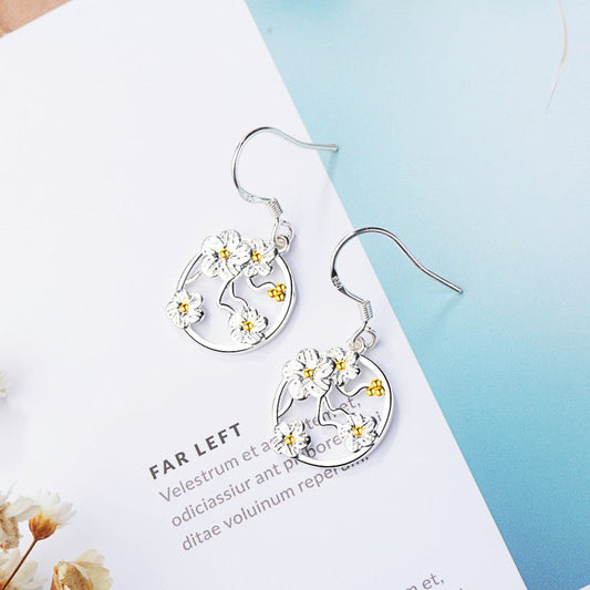 Mori Style Sweet Artistic Cherry Blossom Flower Stud Earrings Earrings-Jewearrings