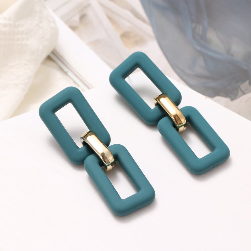 Mulsanne New Lake Blue Resin Earrings Female Earrings-Jewearrings