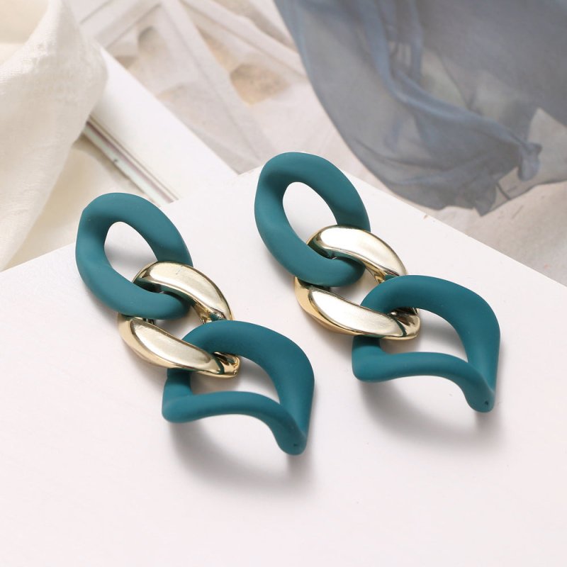 Mulsanne New Lake Blue Resin Earrings Female Earrings-Jewearrings