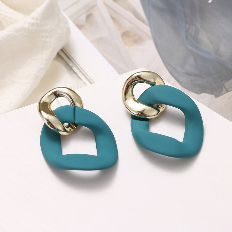 Mulsanne New Lake Blue Resin Earrings Female Earrings-Jewearrings