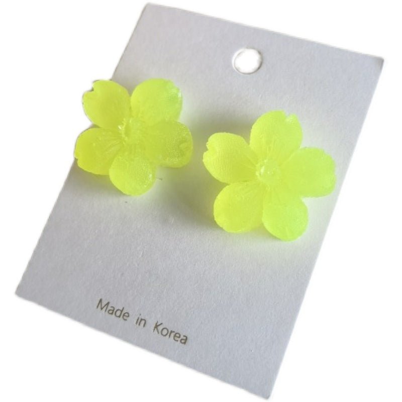 Multicolor Fashion Personality Lady Temperament Flower Stud Earrings-Jewearrings