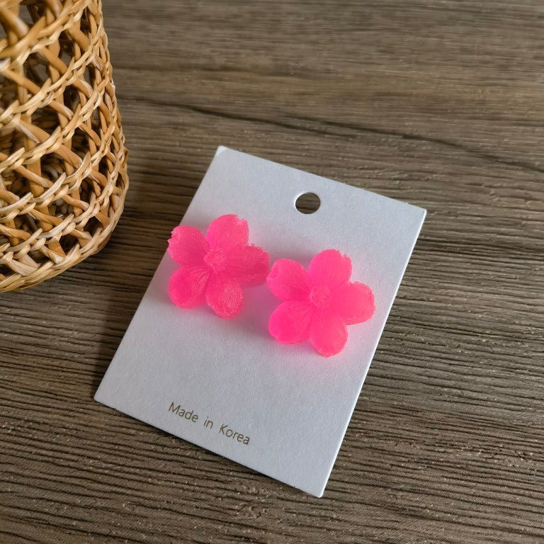 Multicolor Fashion Personality Lady Temperament Flower Stud Earrings-Jewearrings