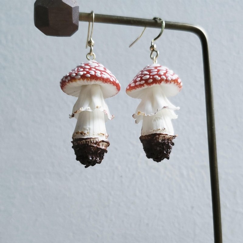 Mushroom Earrings Cute Dopamine Clay Earrings-Jewearrings