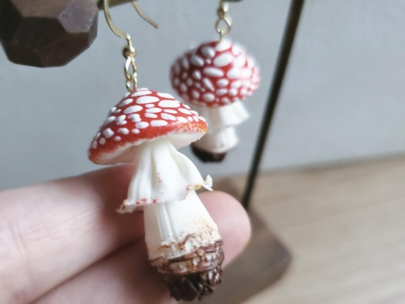 Mushroom Earrings Cute Dopamine Clay Earrings-Jewearrings