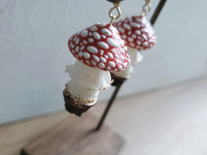 Mushroom Earrings Cute Dopamine Clay Earrings-Jewearrings