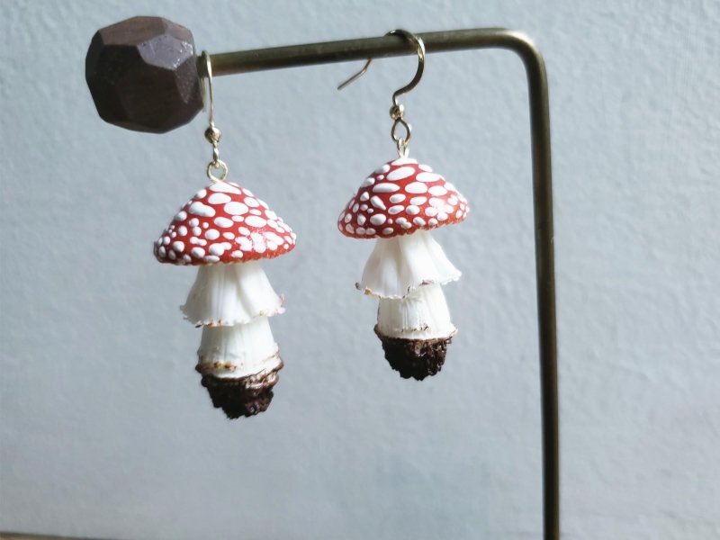 Mushroom Earrings Cute Dopamine Clay Earrings-Jewearrings