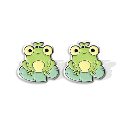 Mushroom Earrings - Cute Frog Mushroom Acrylic-Jewearrings