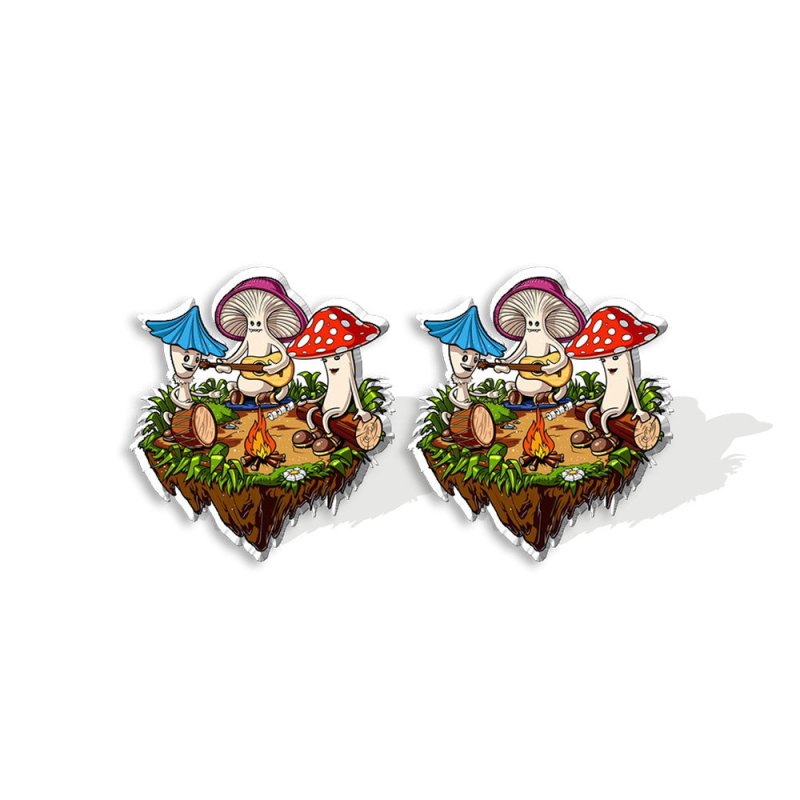 Mushroom Earrings - Cute Frog Mushroom Acrylic-Jewearrings