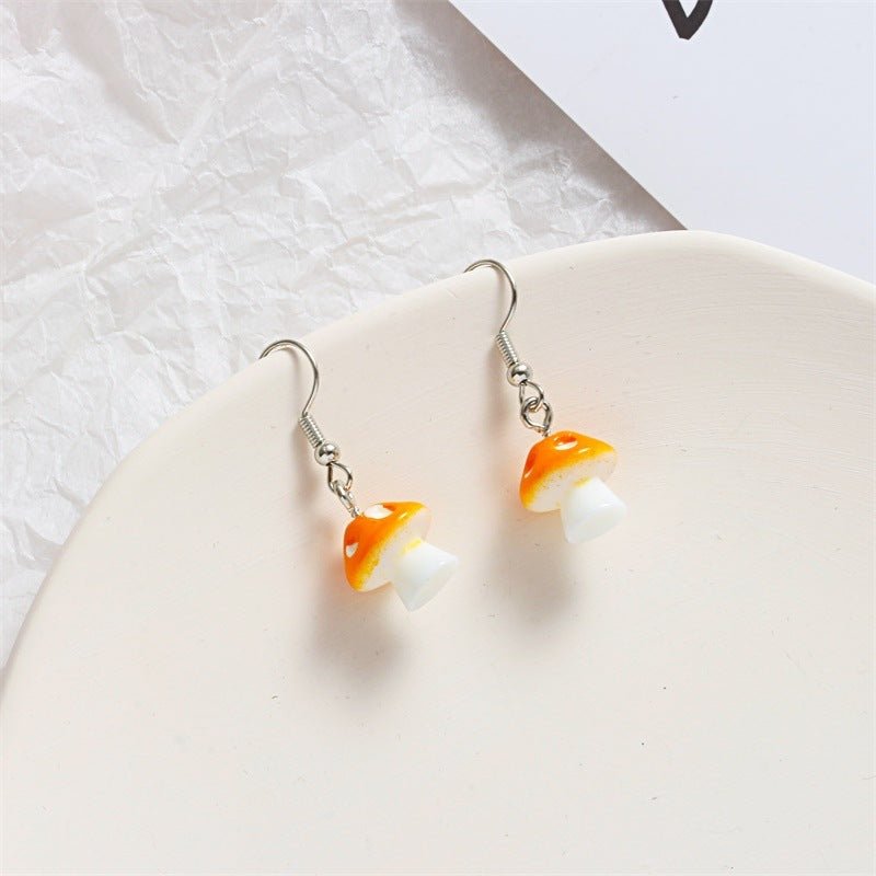 Mushroom Earrings Cute Polka Dot Alloy Earrings-Jewearrings