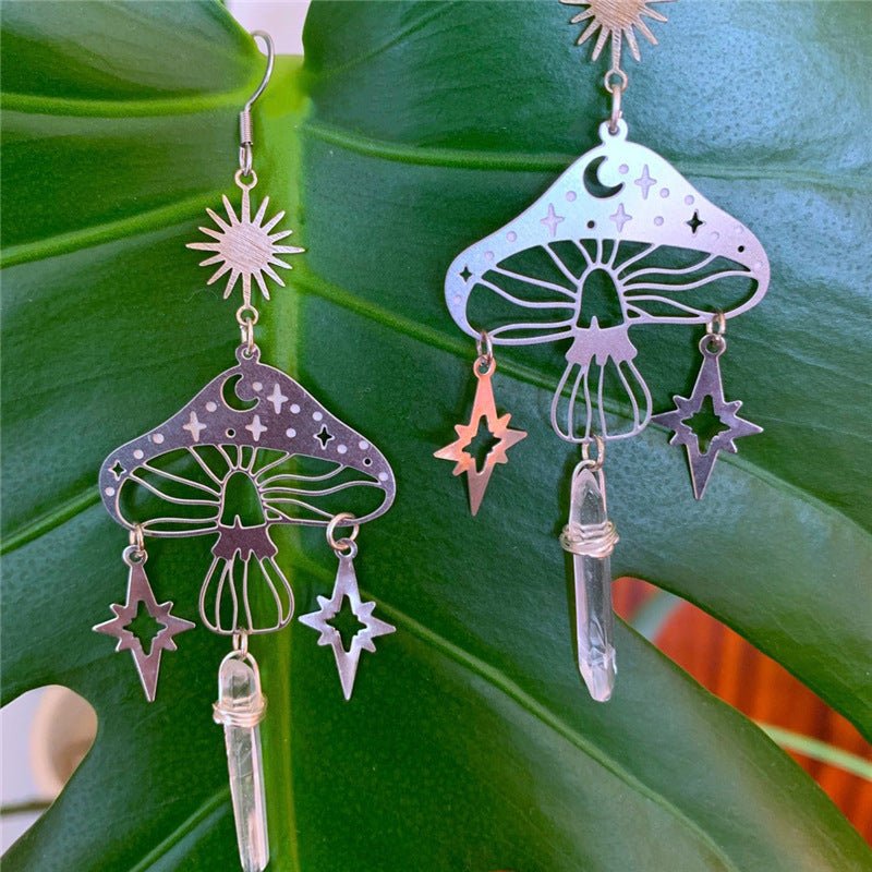 Mushroom Earrings Cutout Bohemian Ear Hooks-Jewearrings