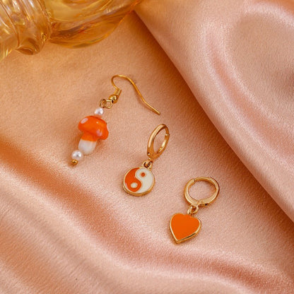 Mushroom Earrings Dripping Love Earrings-Jewearrings