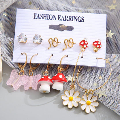 Mushroom Earrings Fashion Creative Flower-Jewearrings