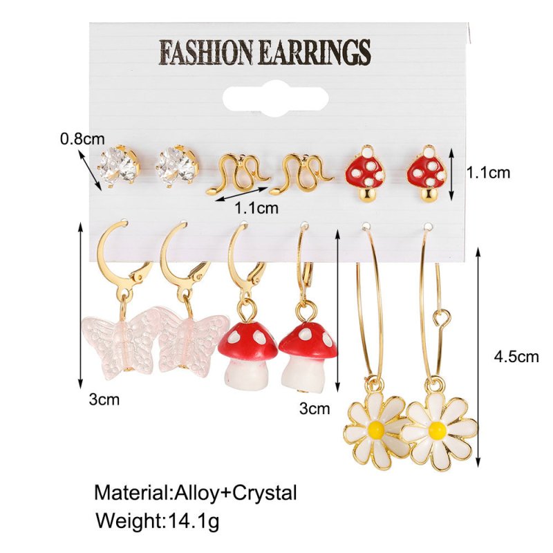 Mushroom Earrings Fashion Creative Flower-Jewearrings