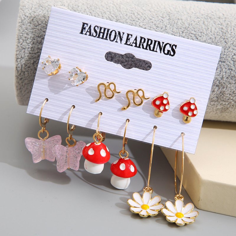 Mushroom Earrings Fashion Creative Flower-Jewearrings