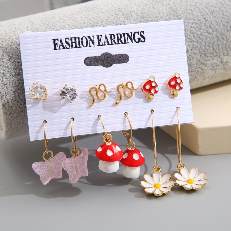 Mushroom Earrings Fashion Creative Flower-Jewearrings