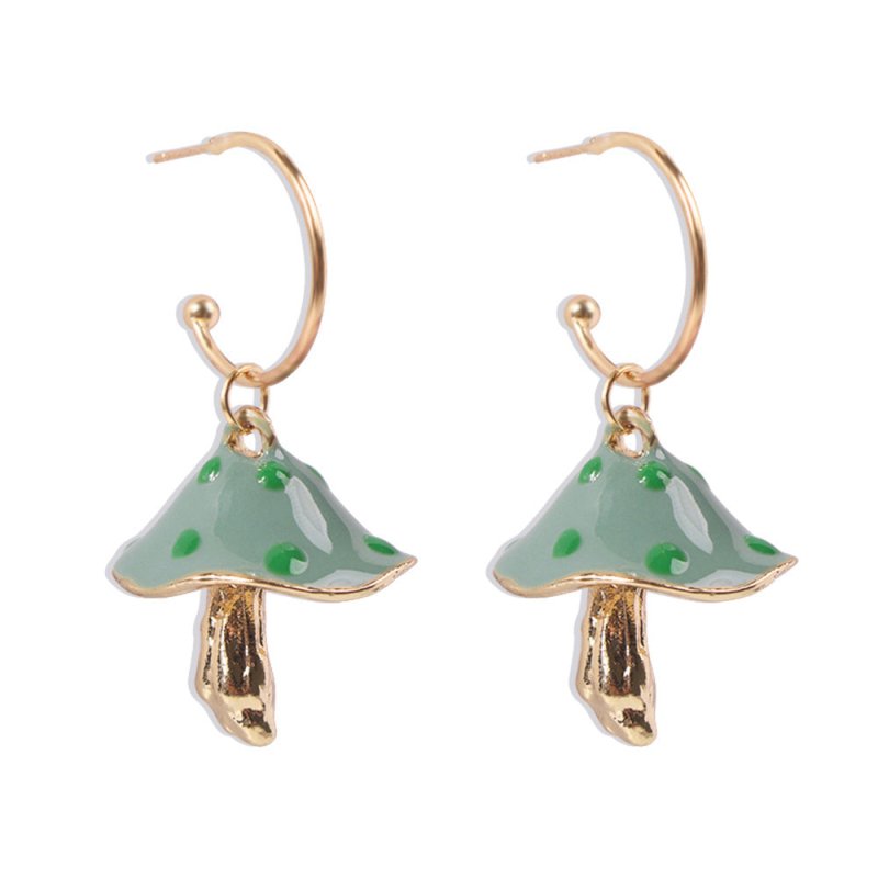 Mushroom Earrings Gold Drop Earrings-Jewearrings