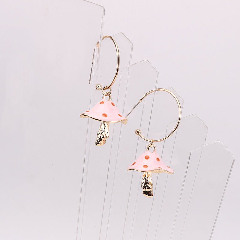 Mushroom Earrings Multicolor Dripping Earrings-Jewearrings