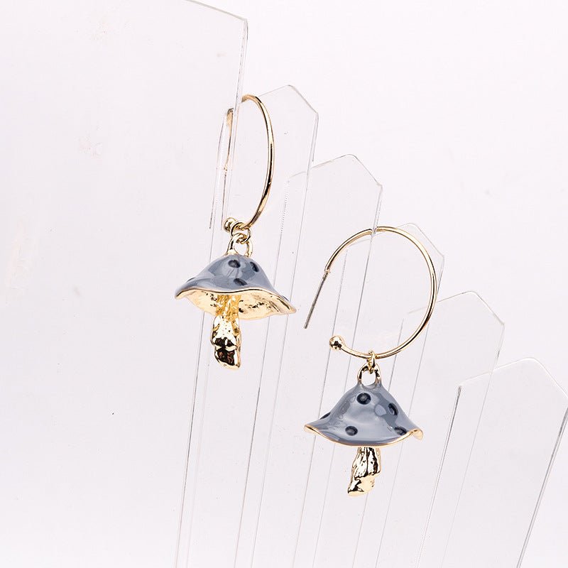 Mushroom Earrings Multicolor Dripping Earrings-Jewearrings