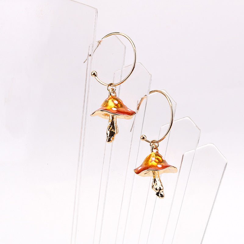 Mushroom Earrings Multicolor Dripping Earrings-Jewearrings