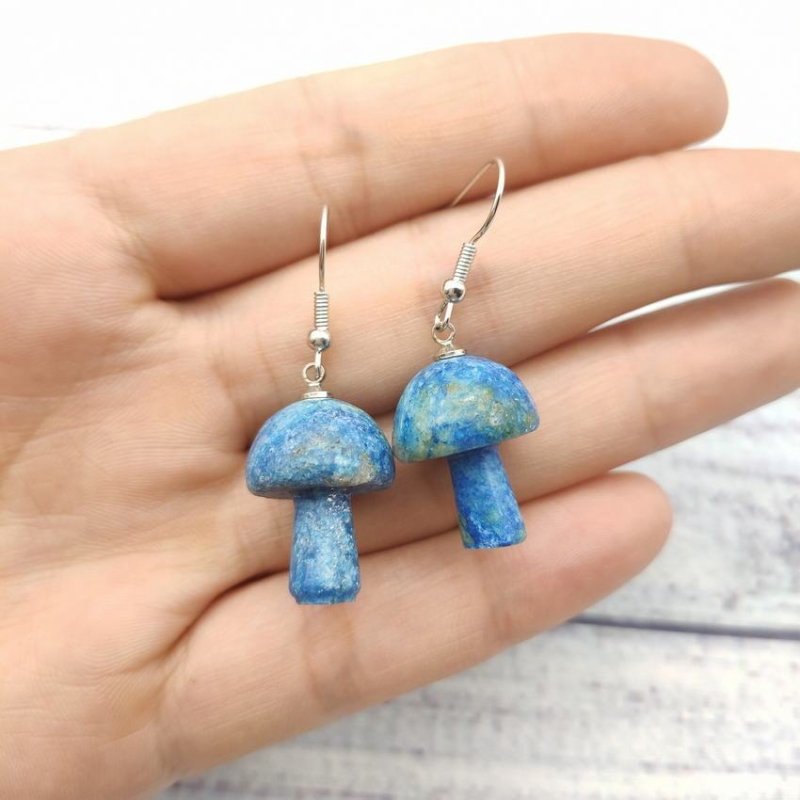 Mushroom Earrings Personalized Natural Stone Earrings-Jewearrings