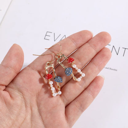 Mushroom Earrings Red Diamond Square Studs-Jewearrings