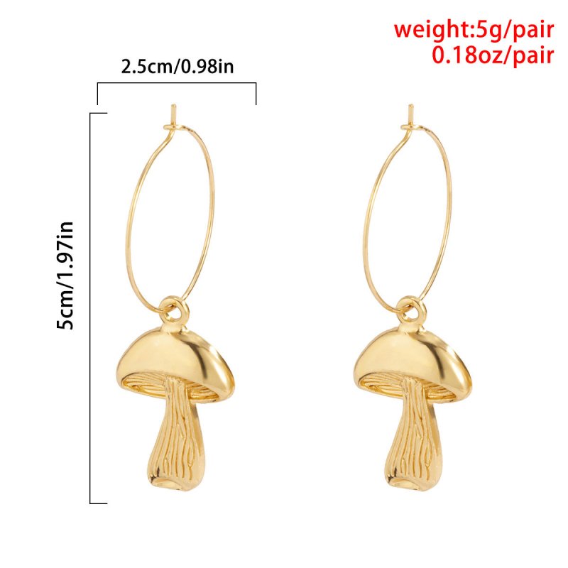 Mushroom Earrings Retro Alloy Pendant-Jewearrings