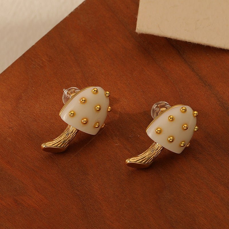 Mushroom Earrings - Retro Mushroom Stud-Jewearrings