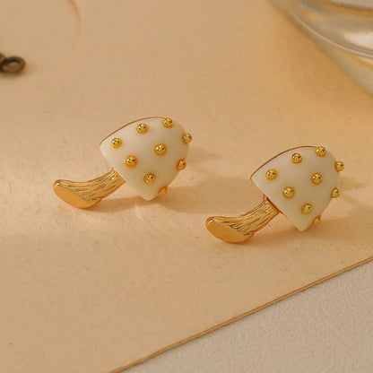 Mushroom Earrings - Retro Mushroom Stud-Jewearrings