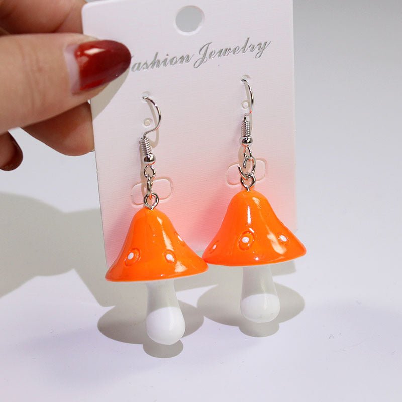 Mushroom Earrings - Simple And Sweet Mushroom-Jewearrings