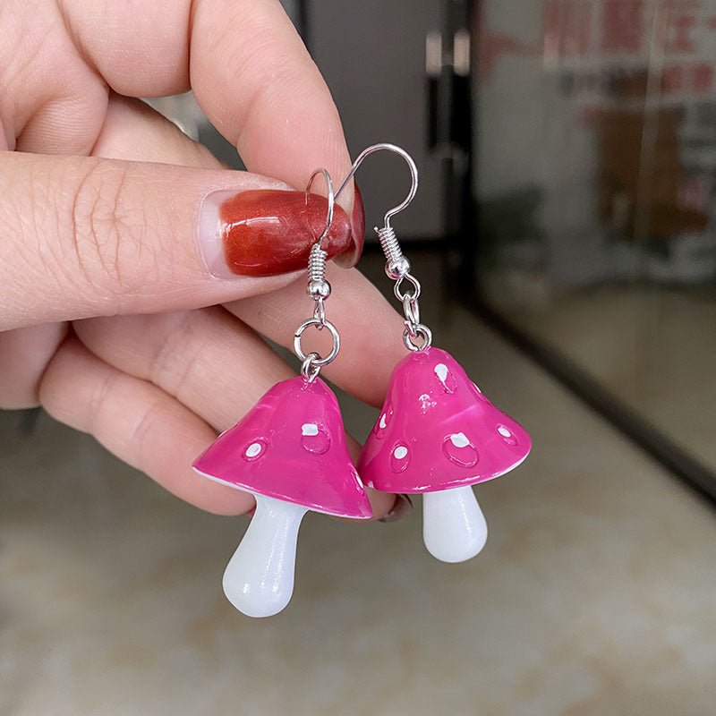 Mushroom Earrings - Simple And Sweet Mushroom-Jewearrings