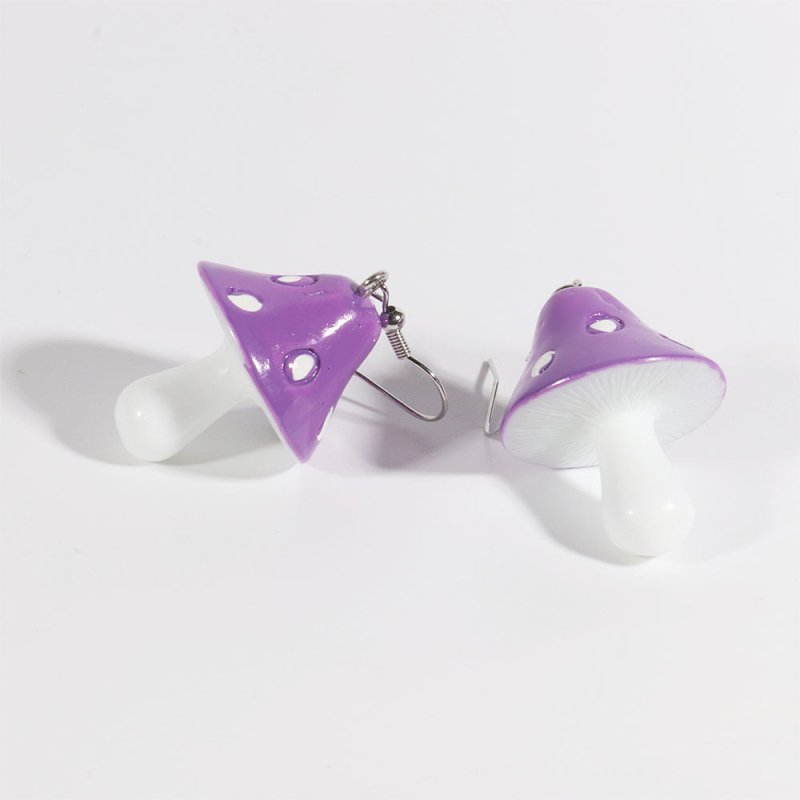 Mushroom Earrings Wave Point Earrings-Jewearrings