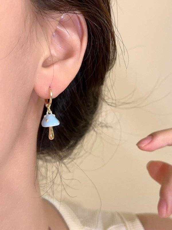 Mushroom Earrings - Women's Fashion Blue Mushroom-Jewearrings