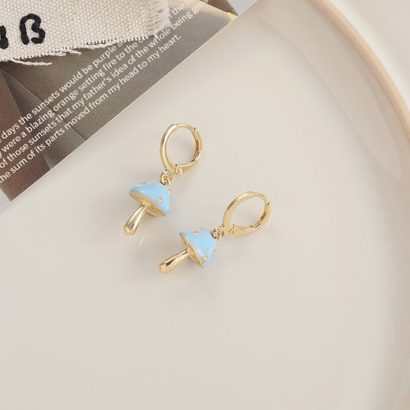 Mushroom Earrings - Women's Fashion Blue Mushroom-Jewearrings