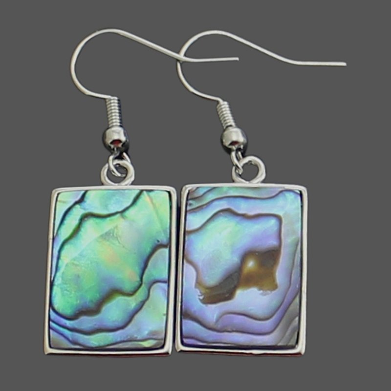 Natural Abalone Colorful Shell Rectangular Edging Ethnic Style Jewelry Earrings-Jewearrings