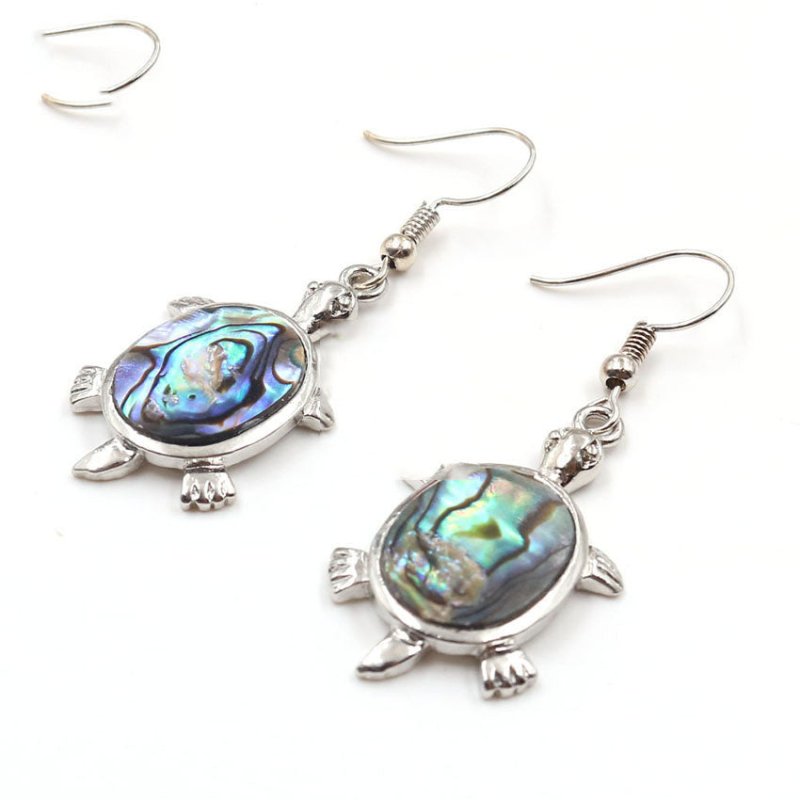 Natural Abalone Shell Female Water Drop Turtle Earrings-Jewearrings