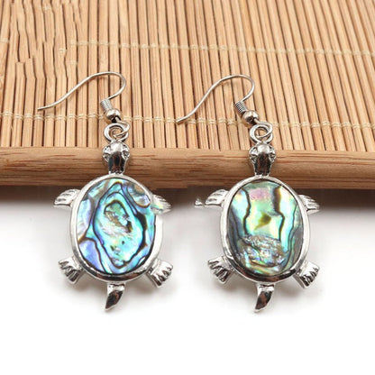 Natural Abalone Shell Female Water Drop Turtle Earrings-Jewearrings