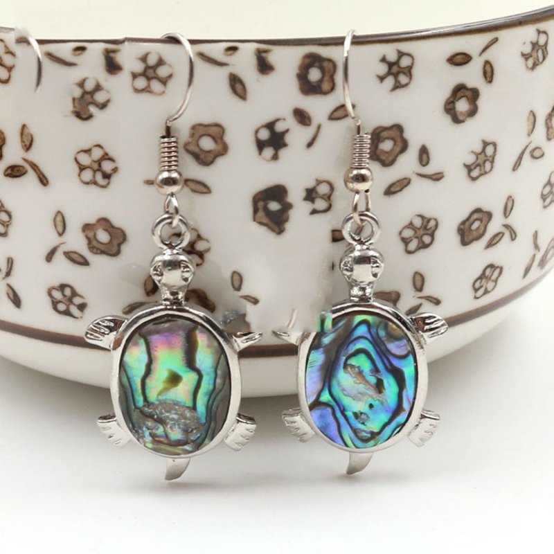 Natural Abalone Shell Female Water Drop Turtle Earrings-Jewearrings